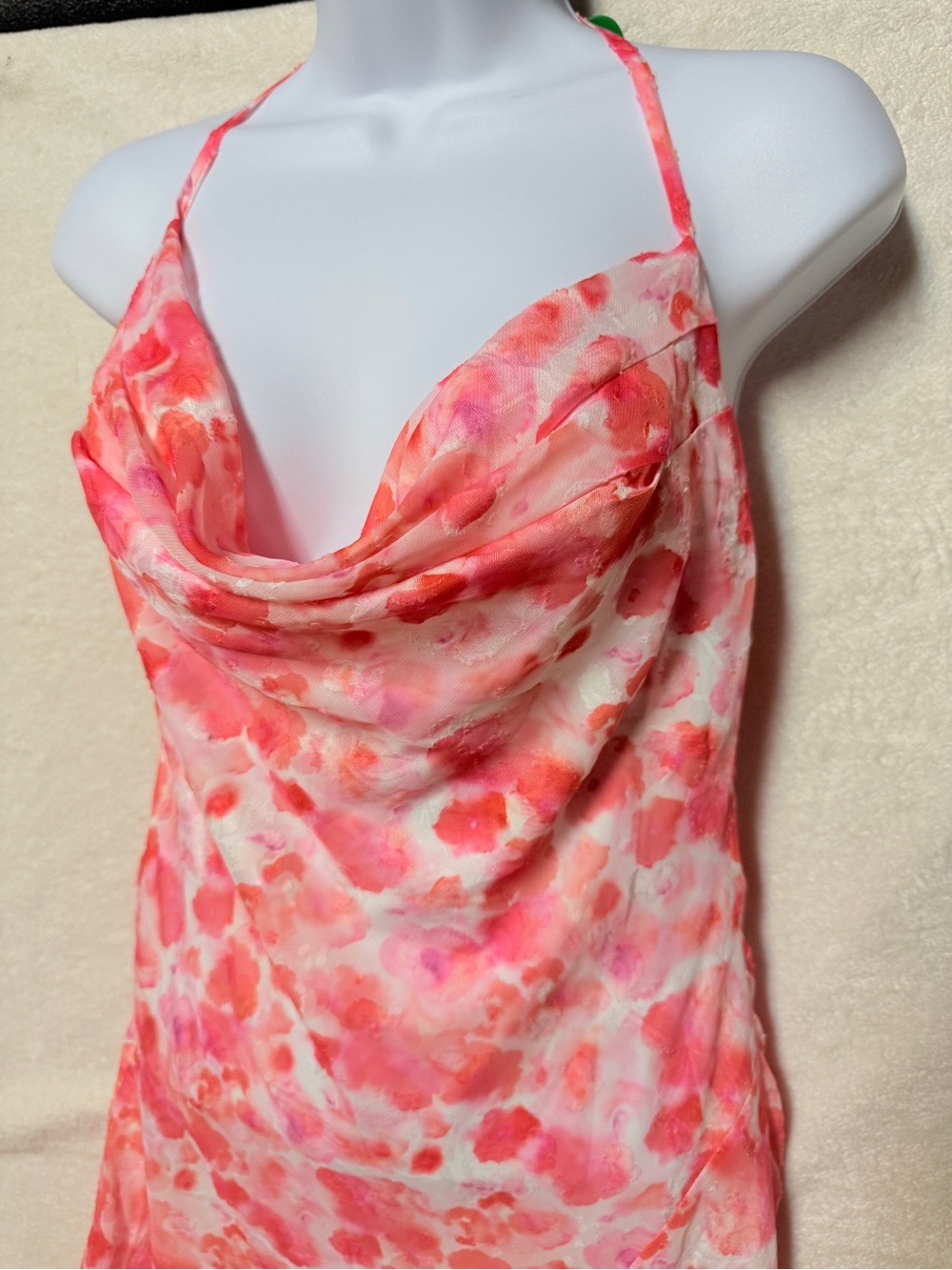 Hello Molly Women’s Pink Watercolor Cowl Neck dress